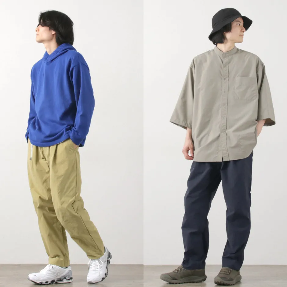 Work Pants & Chinos^AND WANDER / Nylon Chino Tucked Tapered Pants