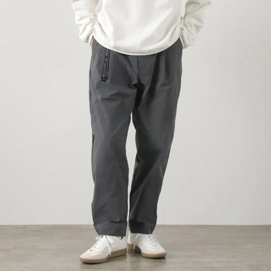 Work Pants & Chinos^AND WANDER / Nylon Chino Tucked Tapered Pants