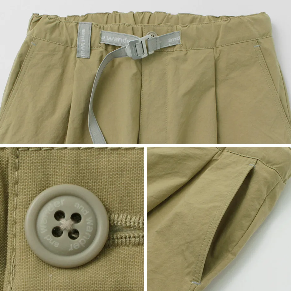 Work Pants & Chinos^AND WANDER / Nylon Chino Tucked Tapered Pants