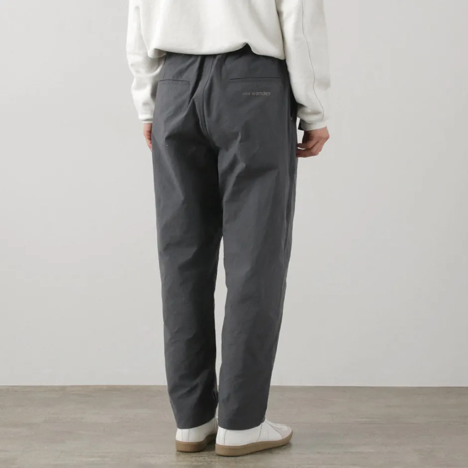 Work Pants & Chinos^AND WANDER / Nylon Chino Tucked Tapered Pants