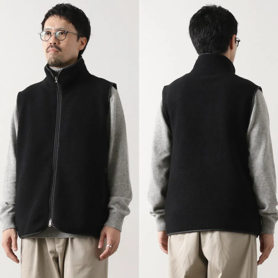 Jackets^AXESQUIN / Wool Boa Vest black