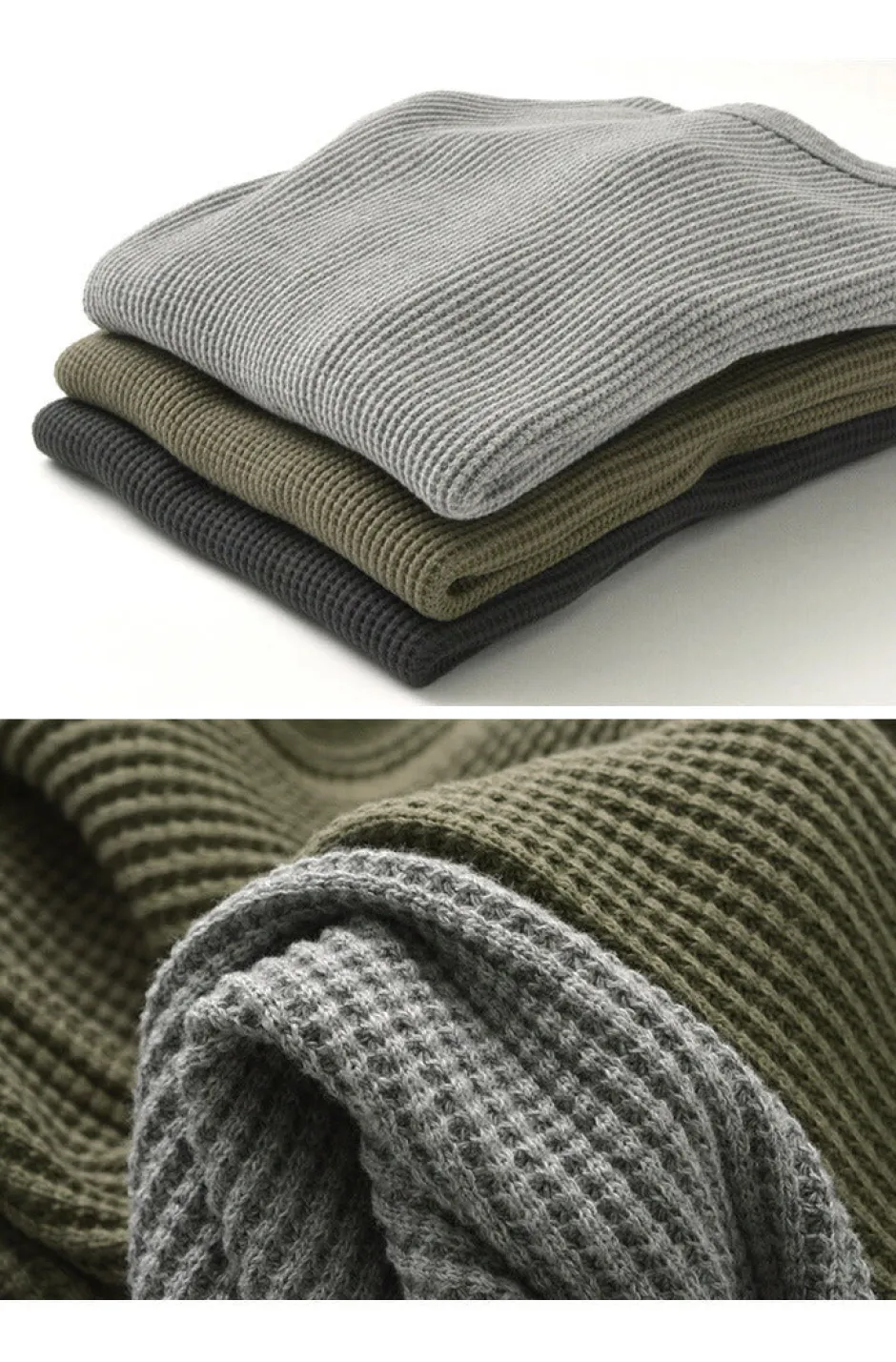 T-Shirts^BARNS / BR-3050 Big Waffle Long Sleeve Thermal / T-shirt