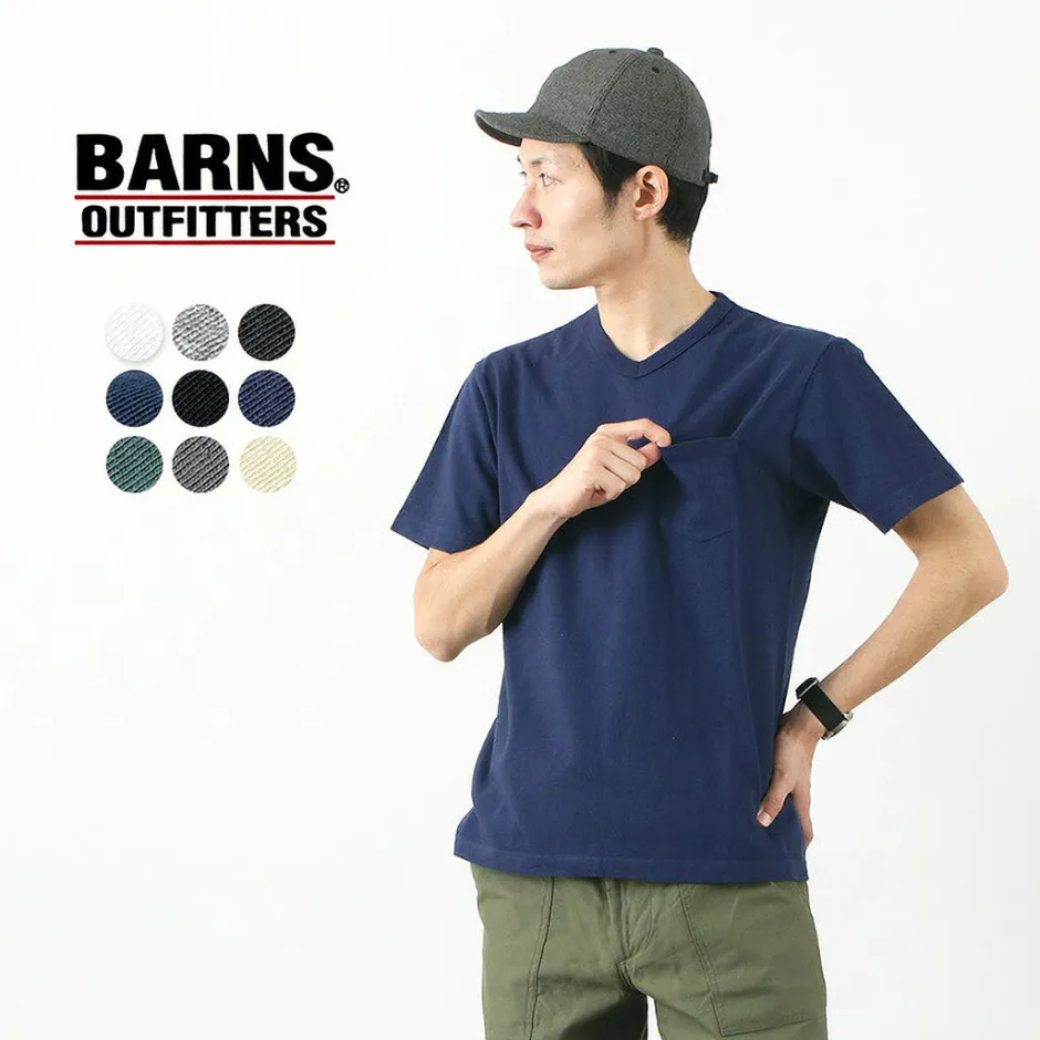 T-Shirts^BARNS / BR-1101 Hanging jersey S/S V-neck