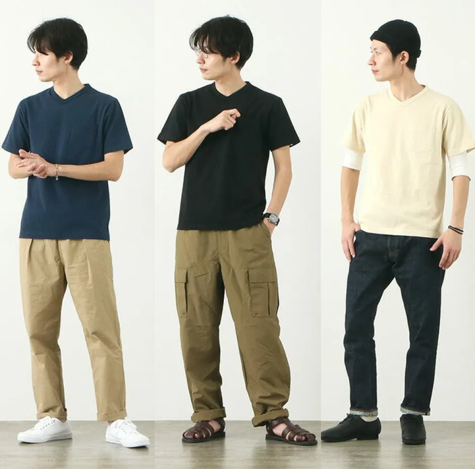 T-Shirts^BARNS / BR-1101 Hanging jersey S/S V-neck