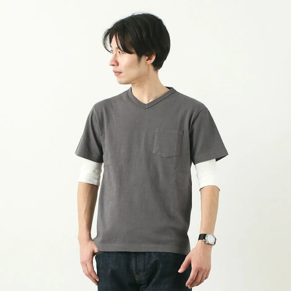 T-Shirts^BARNS / BR-1101 Hanging jersey S/S V-neck