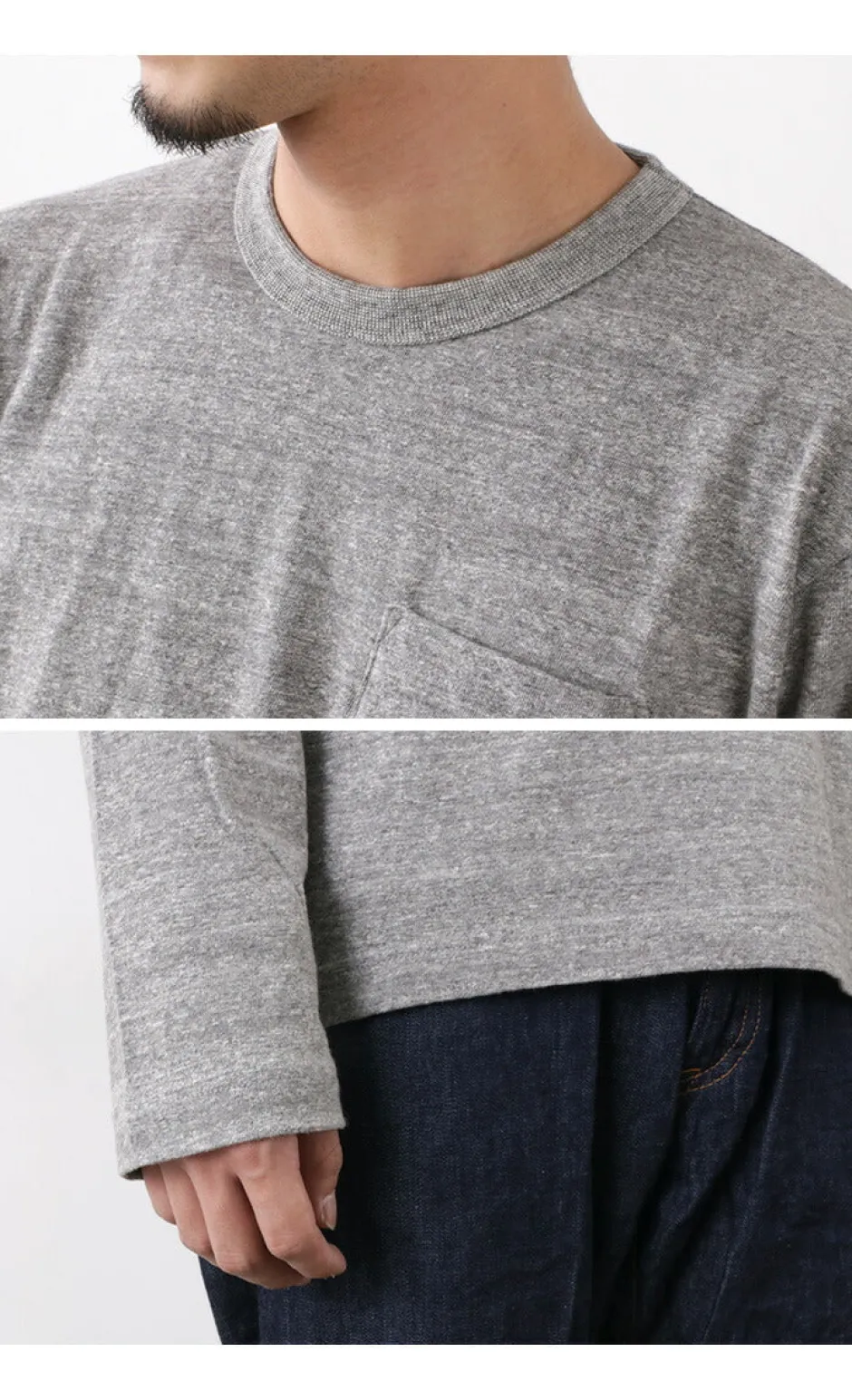 T-Shirts^BARNS / BR-1106 Jersey Crew Neck L/S Pocket T-Shirt