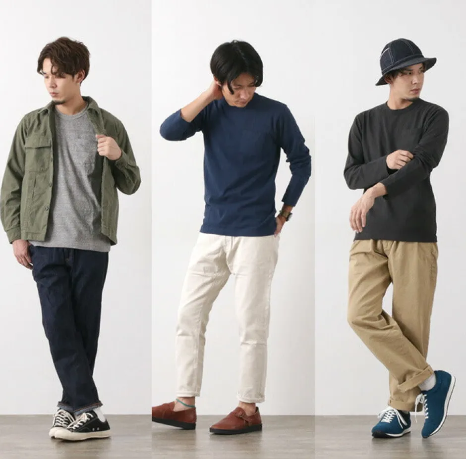 T-Shirts^BARNS / BR-1106 Jersey Crew Neck L/S Pocket T-Shirt
