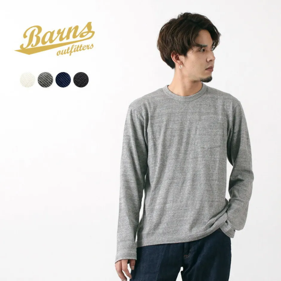 T-Shirts^BARNS / BR-1106 Jersey Crew Neck L/S Pocket T-Shirt
