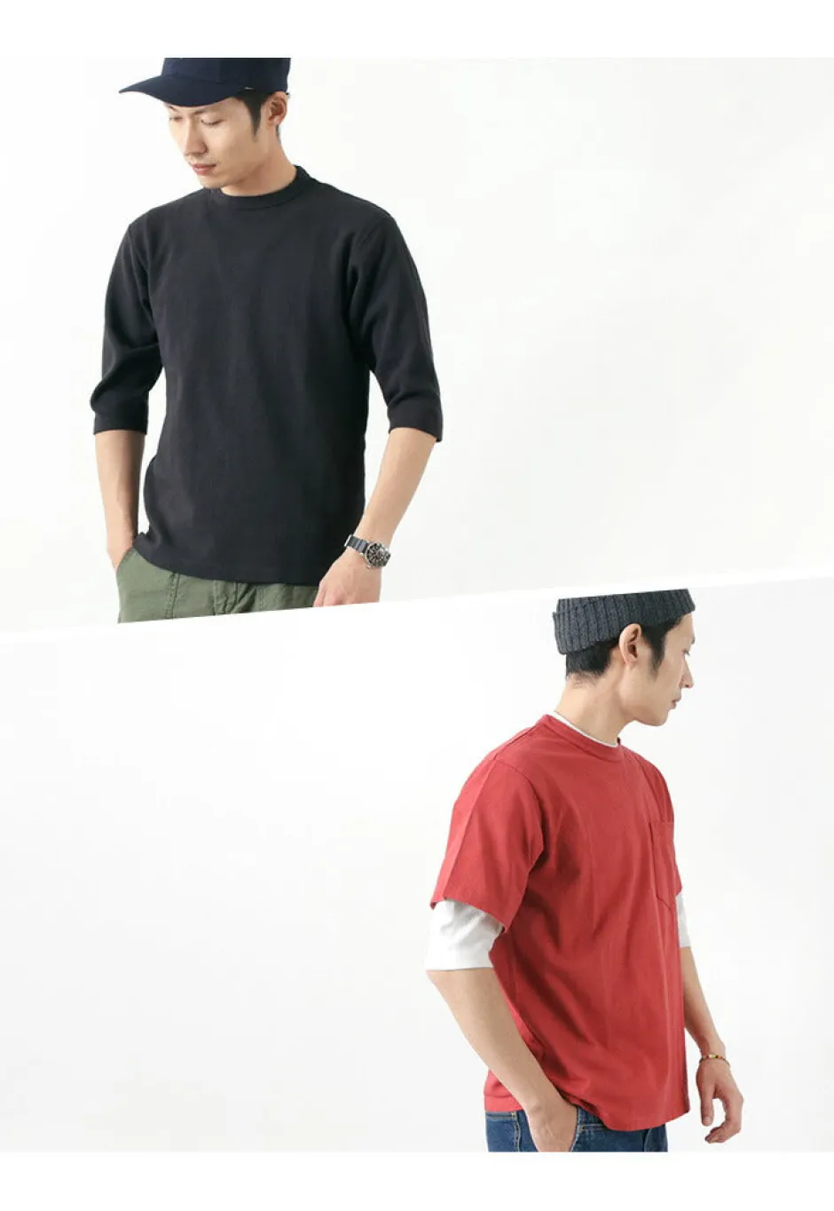 T-Shirts^BARNS / Heavy spun milled fabric 6.5/10 sleeve T-shirt