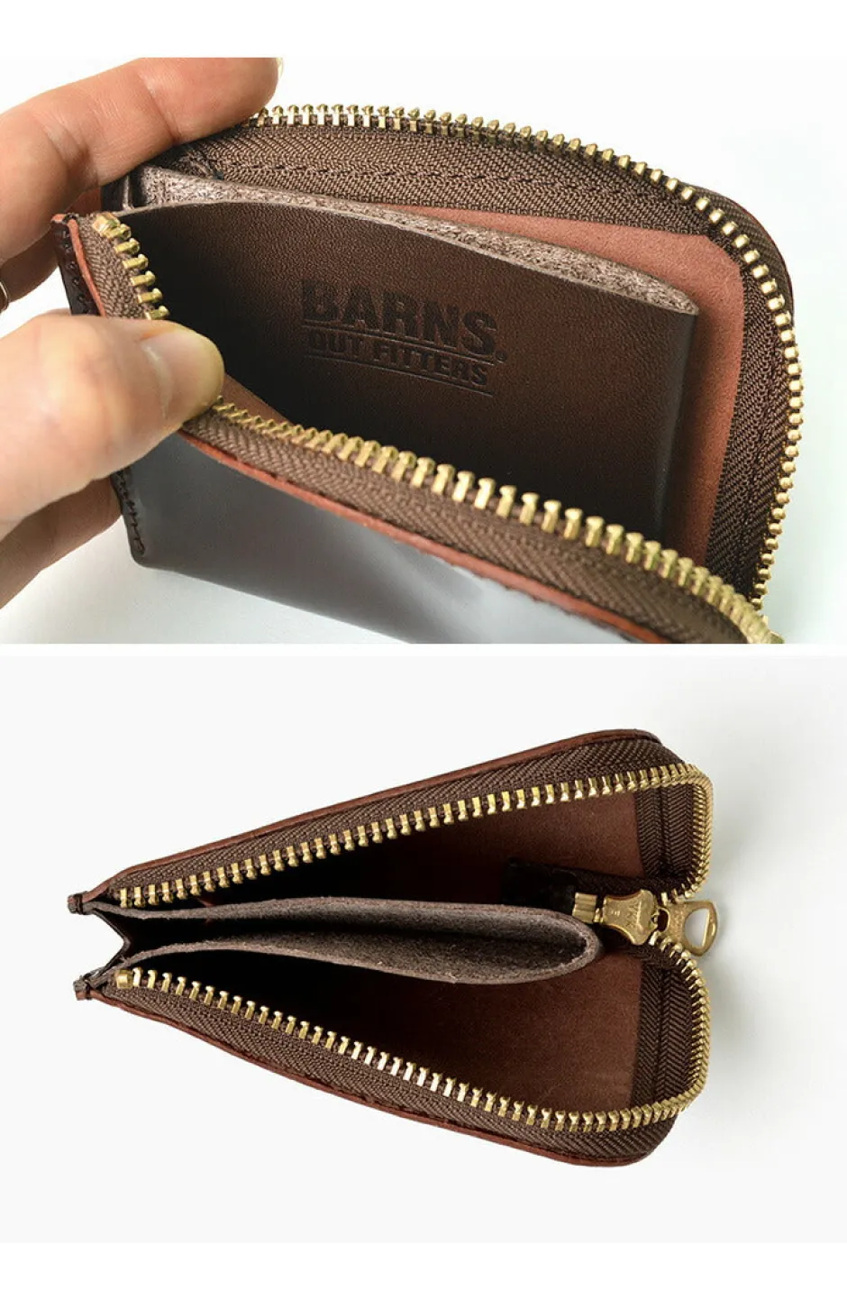 Wallets^BARNS / L-shaped zipper mini wallet