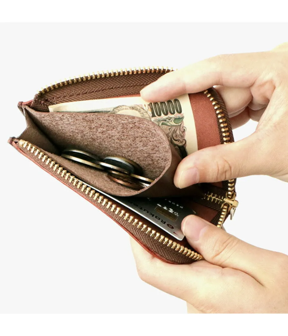 Wallets^BARNS / L-shaped zipper mini wallet