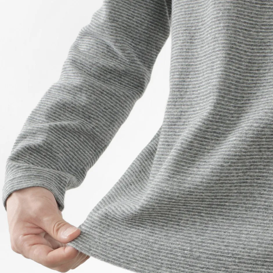 T-Shirts^BARNS / Spun Milled Henley Neck Long Sleeve T-Shirt