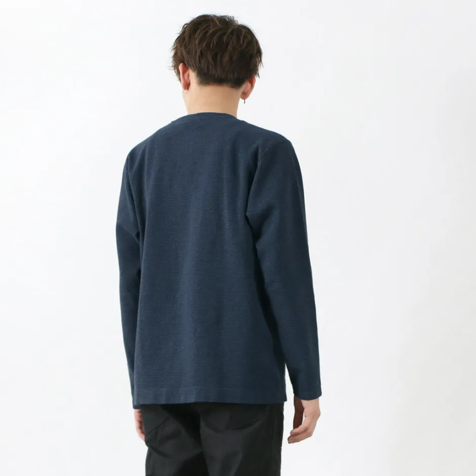 T-Shirts^BARNS / Spun Milled Henley Neck Long Sleeve T-Shirt