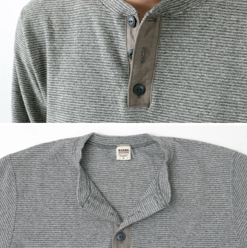 T-Shirts^BARNS / Spun Milled Henley Neck Long Sleeve T-Shirt