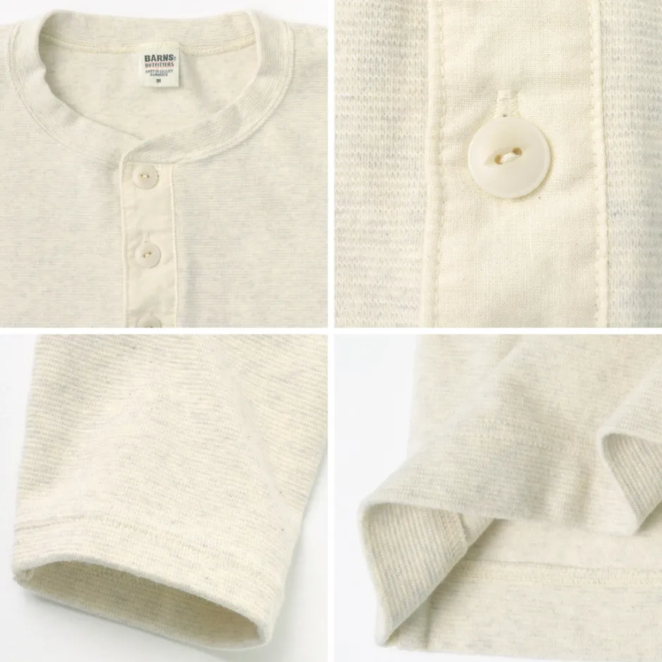 T-Shirts^BARNS / Spun Milled Henley Neck Long Sleeve T-Shirt