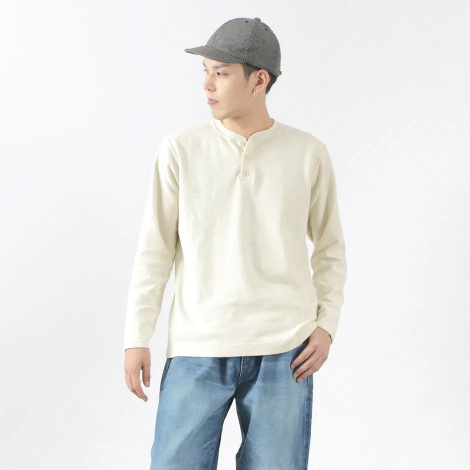 T-Shirts^BARNS / Spun Milled Henley Neck Long Sleeve T-Shirt