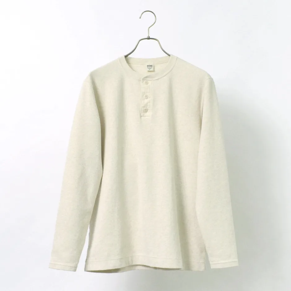 T-Shirts^BARNS / Spun Milled Henley Neck Long Sleeve T-Shirt