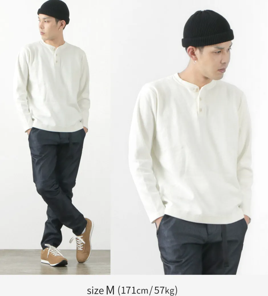 T-Shirts^BARNS / Spun Milled Henley Neck Long Sleeve T-Shirt