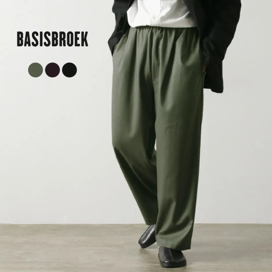 Trousers^BASISBROEK / MOREMO Wide Pants High Count Flannel