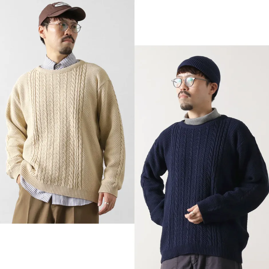 Knits^BINGHAMTON KNITTING COMPANY / Fisherman Pullover Cotton Knit