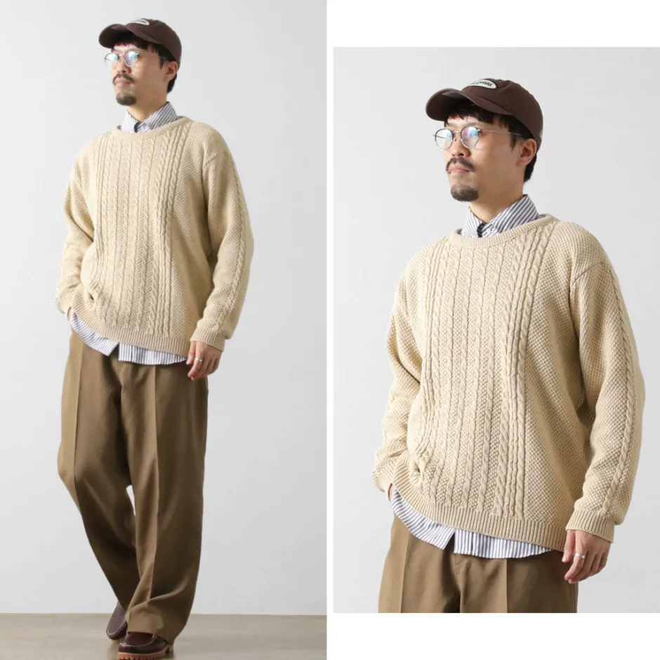 Knits^BINGHAMTON KNITTING COMPANY / Fisherman Pullover Cotton Knit