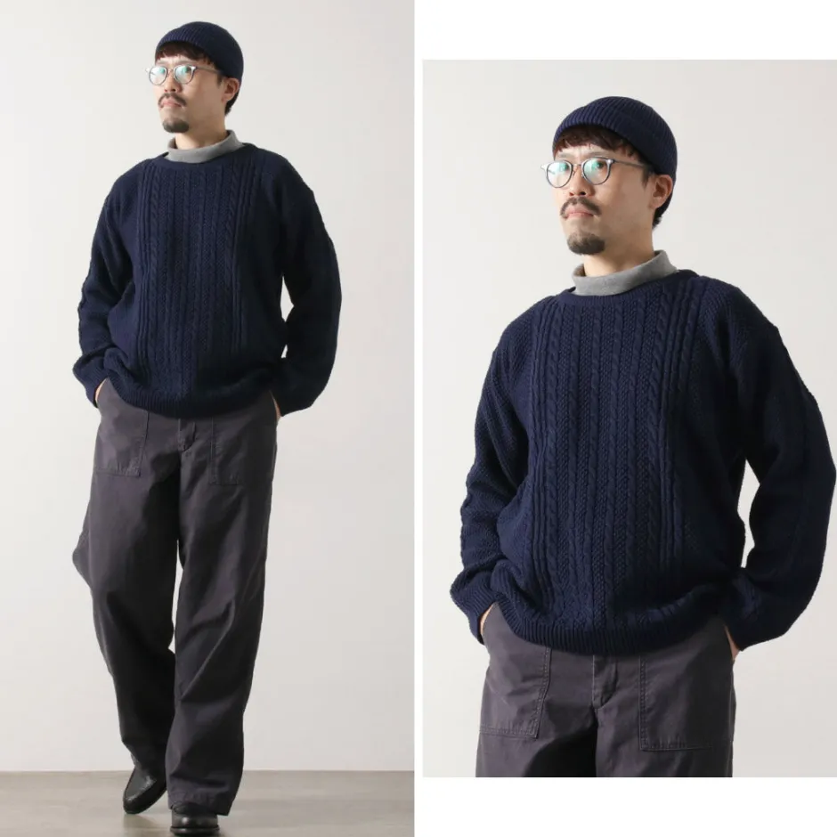 Knits^BINGHAMTON KNITTING COMPANY / Fisherman Pullover Cotton Knit