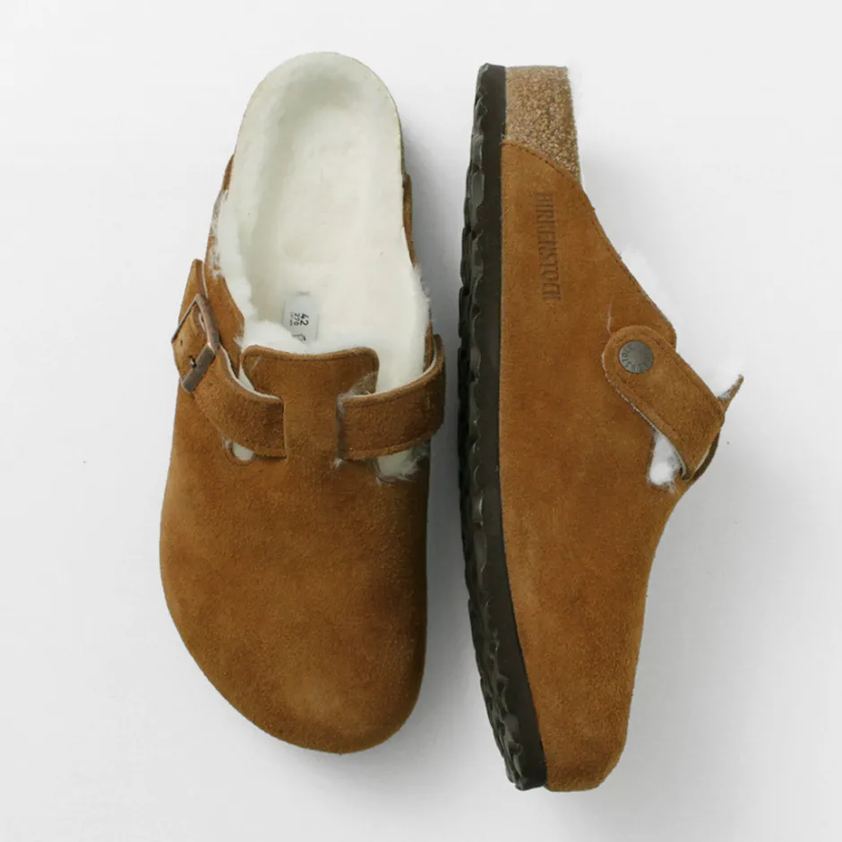 Sandals^BIRKENSTOCK / Boston Shearling Suede Leather Fur Sandals