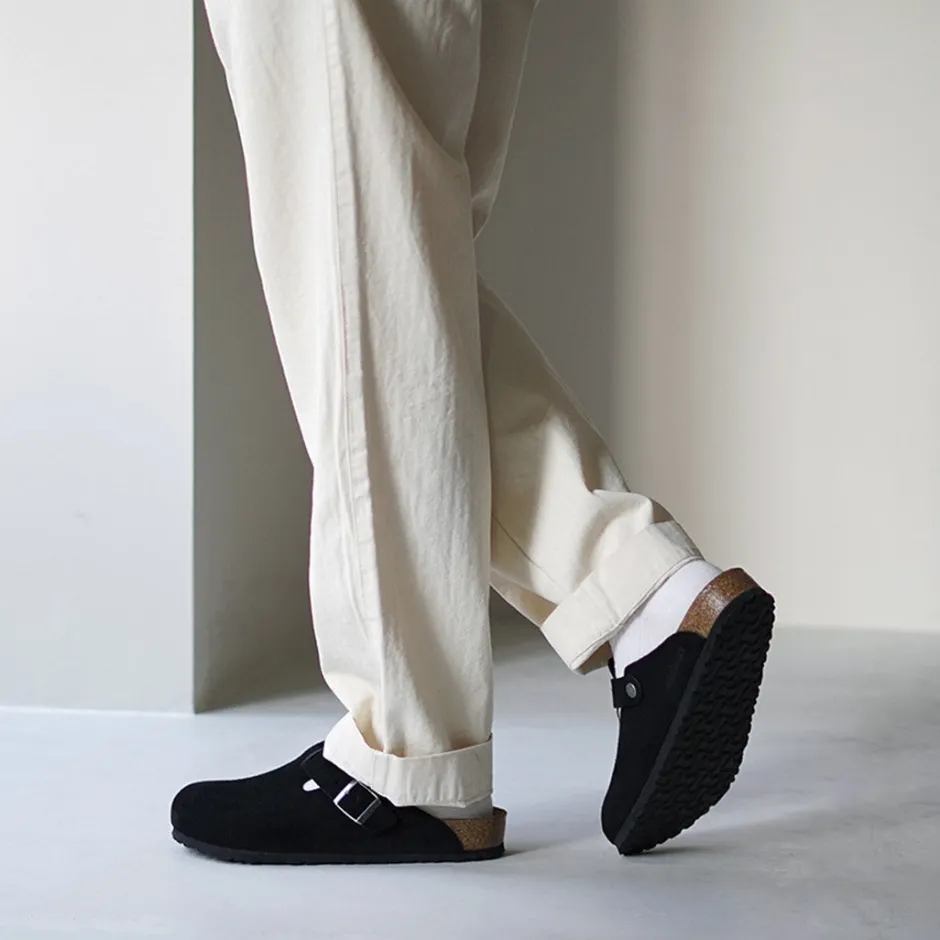 Sandals^BIRKENSTOCK / Boston Suede Leather Sandals black