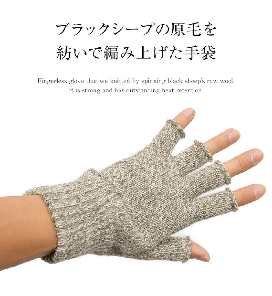 Gloves^BLACK SHEEP / Fingerless knit gloves