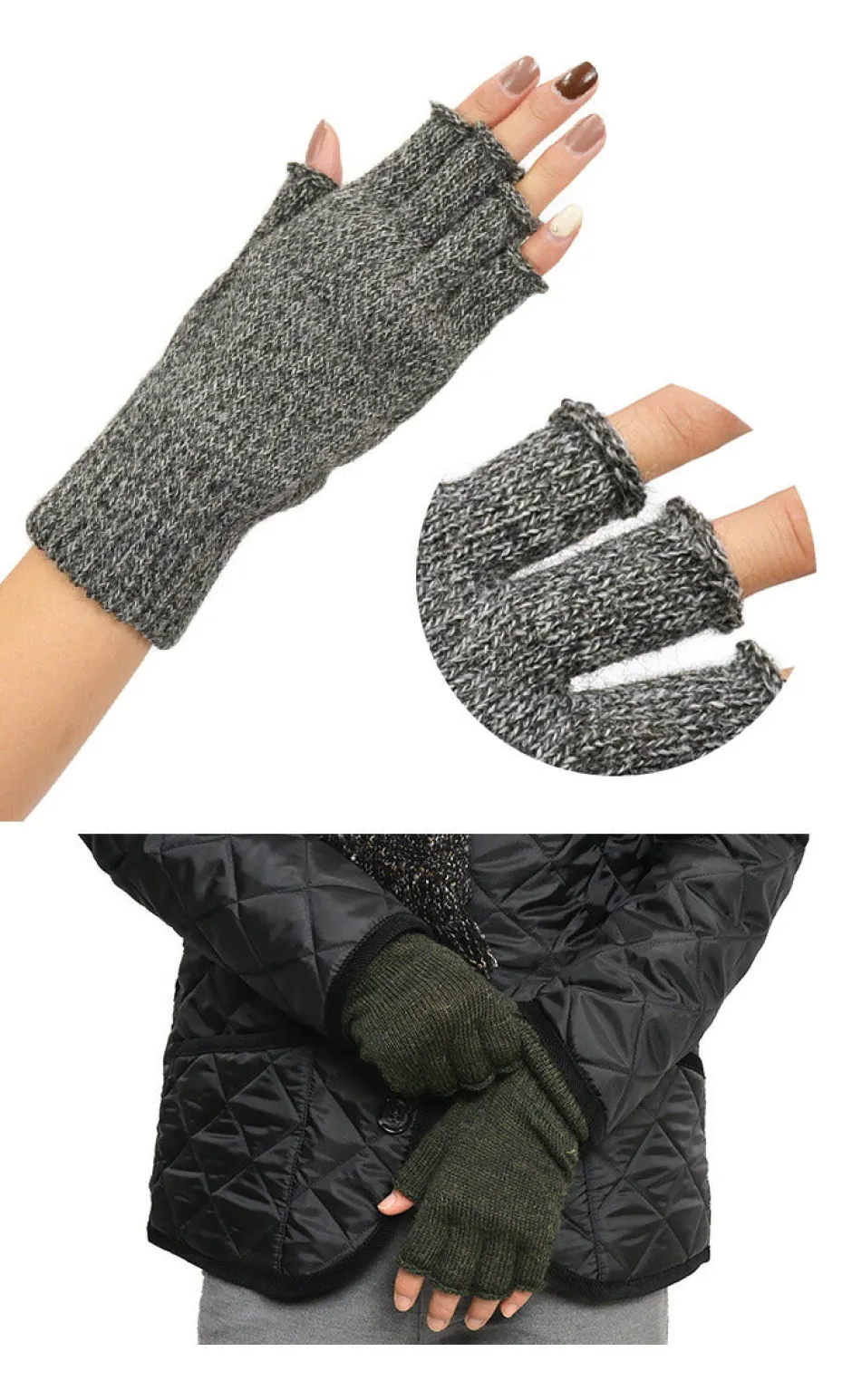 Gloves^BLACK SHEEP / Fingerless knit gloves