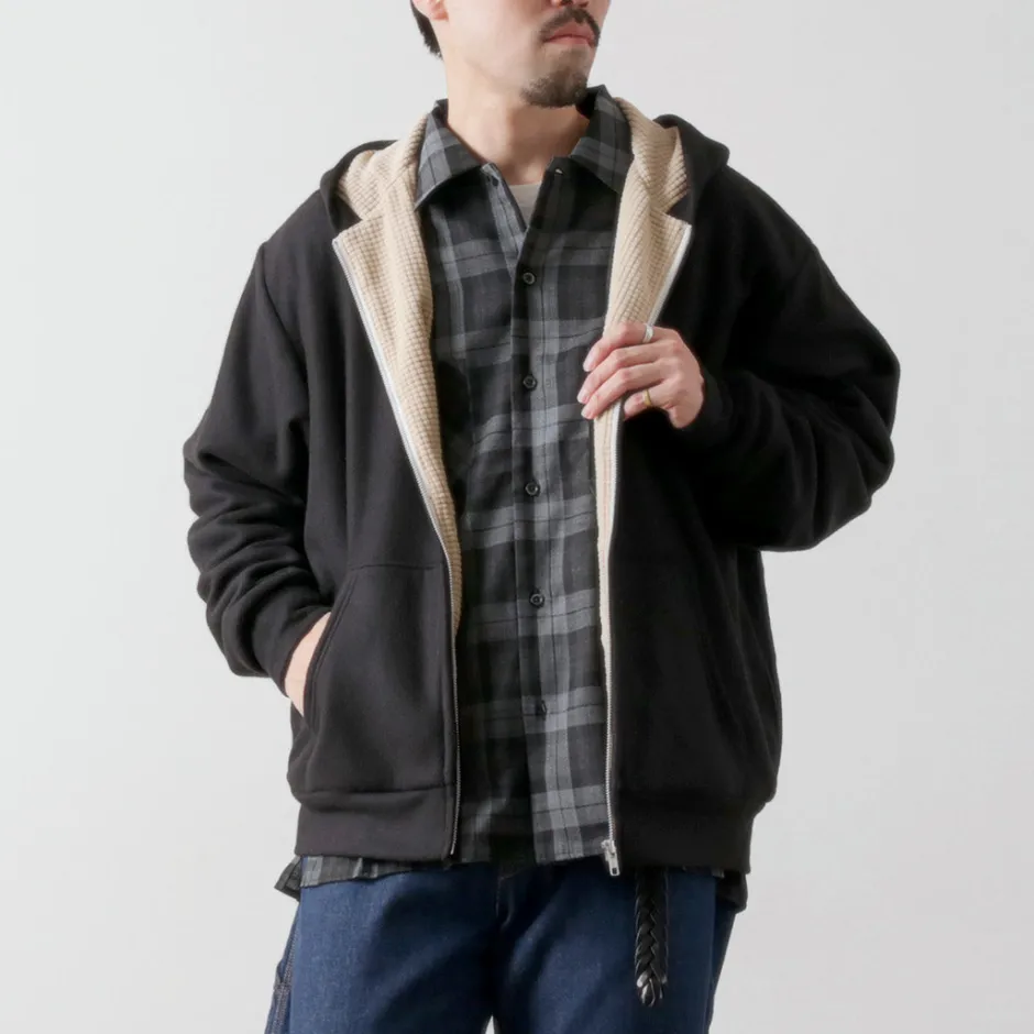 Jackets^BURLAP OUTFITTER / Grid Fleece Lined Zip Hoodie