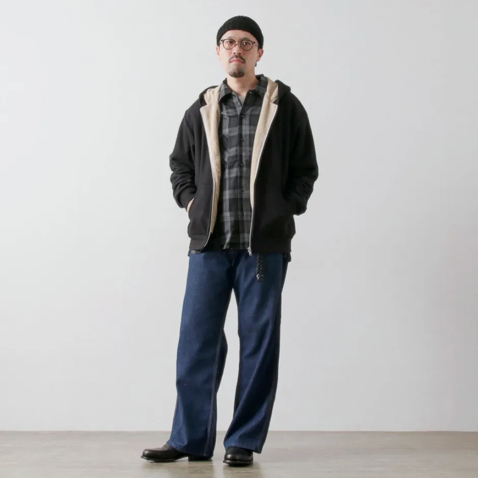 Jackets^BURLAP OUTFITTER / Grid Fleece Lined Zip Hoodie