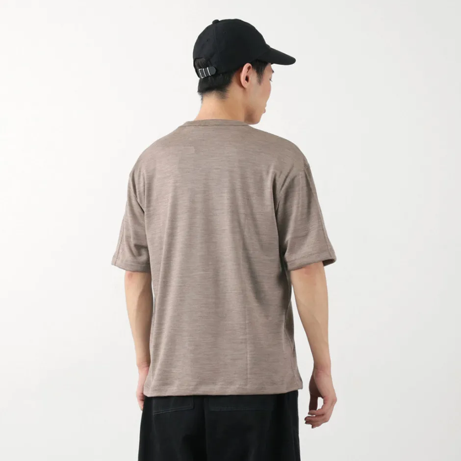 T-Shirts^BURLAP OUTFITTER / Short Sleeve Merino Wool Pocket T-Shirt