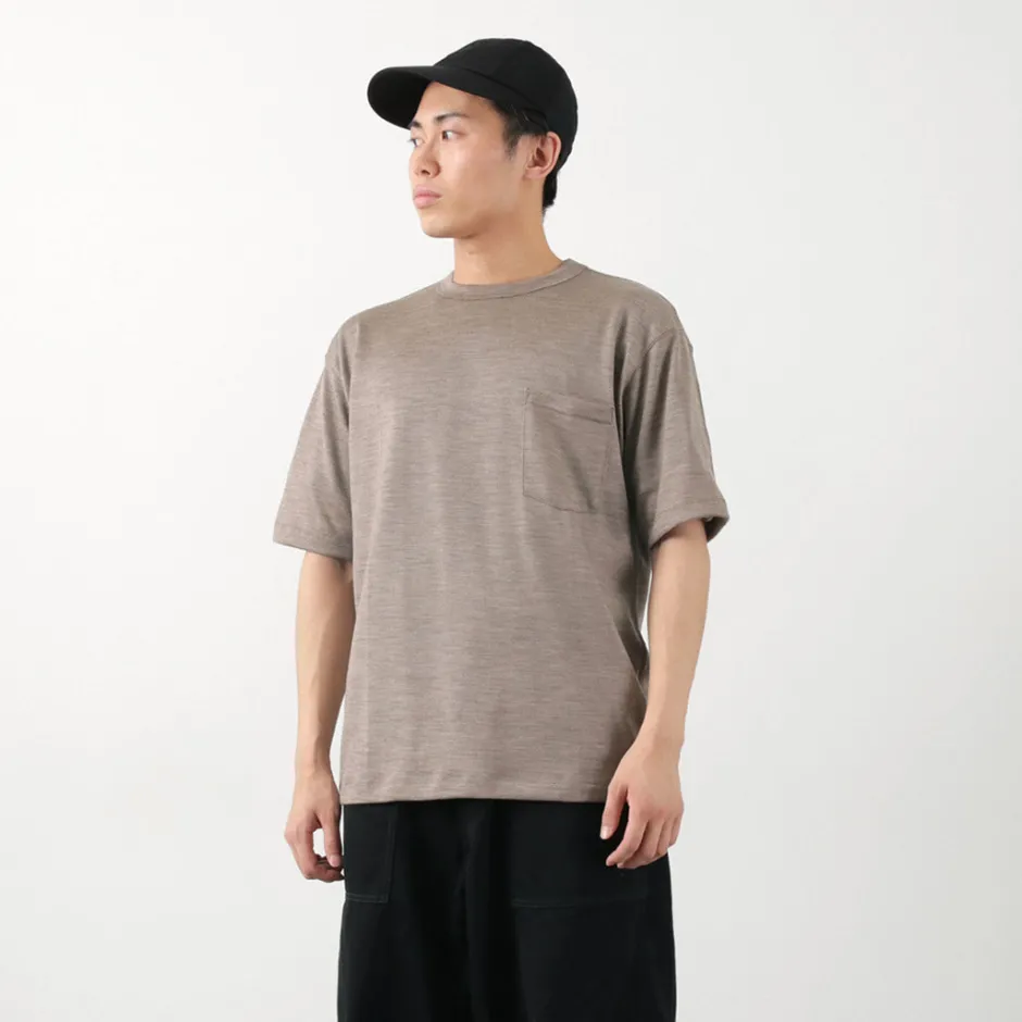 T-Shirts^BURLAP OUTFITTER / Short Sleeve Merino Wool Pocket T-Shirt