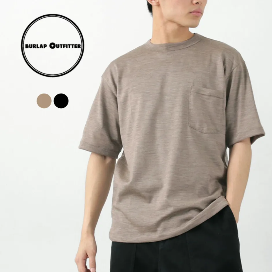 T-Shirts^BURLAP OUTFITTER / Short Sleeve Merino Wool Pocket T-Shirt