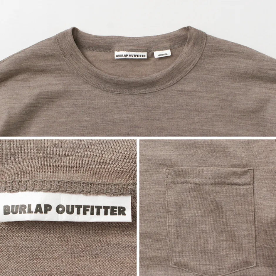 T-Shirts^BURLAP OUTFITTER / Short Sleeve Merino Wool Pocket T-Shirt