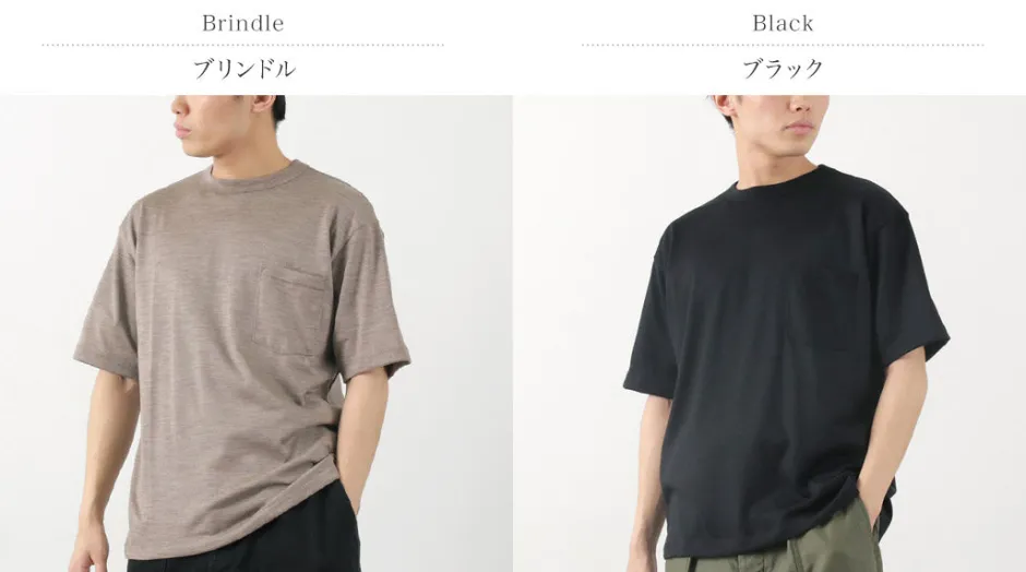 T-Shirts^BURLAP OUTFITTER / Short Sleeve Merino Wool Pocket T-Shirt