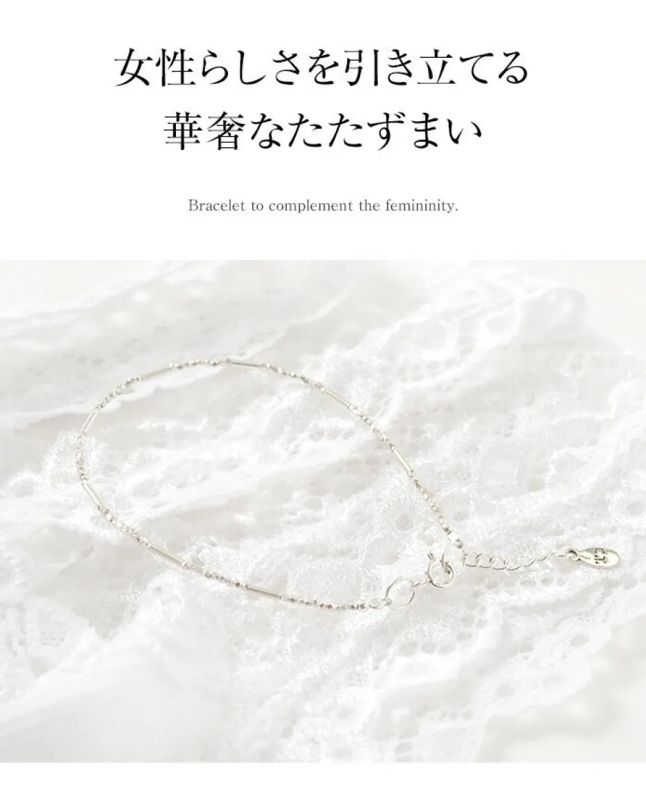 Anklets^CHALISA T.. / Multi-cut Karen beads & tube beads / bracelet silver