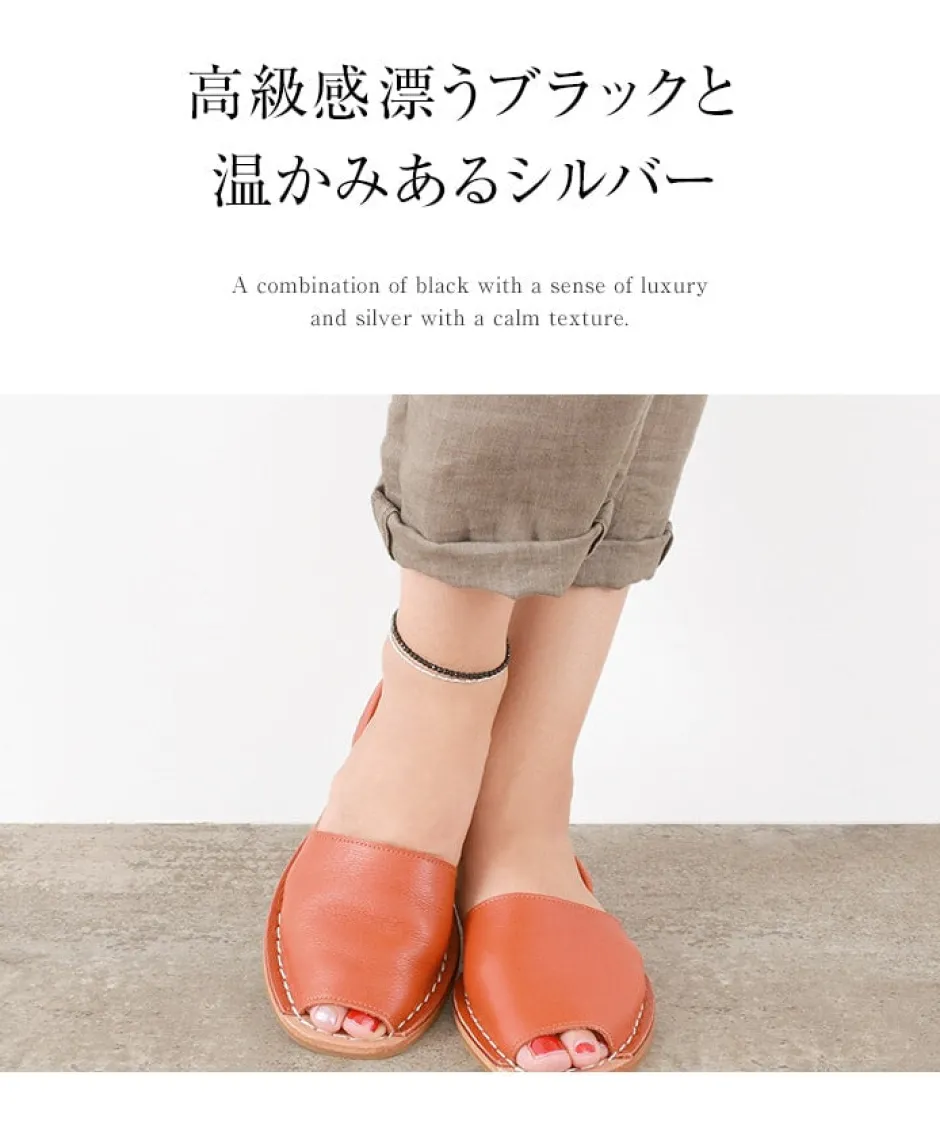 Anklets^CHALISA T.. / Onyx W-Wrap Anklet black