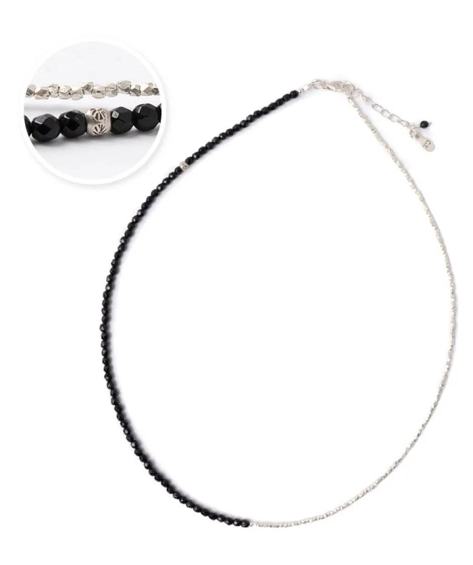 Anklets^CHALISA T.. / Onyx W-Wrap Anklet black