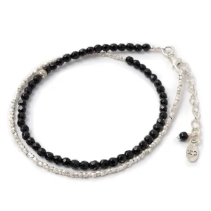 Anklets^CHALISA T.. / Onyx W-Wrap Bracelet black