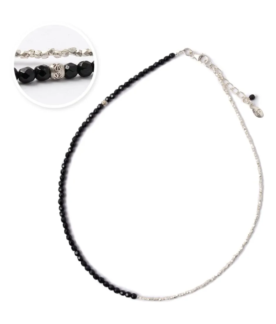 Anklets^CHALISA T.. / Onyx W-Wrap Bracelet black