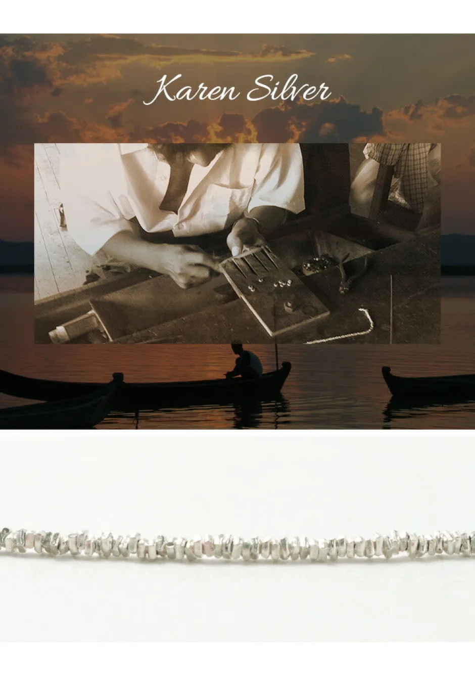 Anklets^CHALISA T.. / Round Shell Wrap Anklet/Karen Silver Flat Beads white