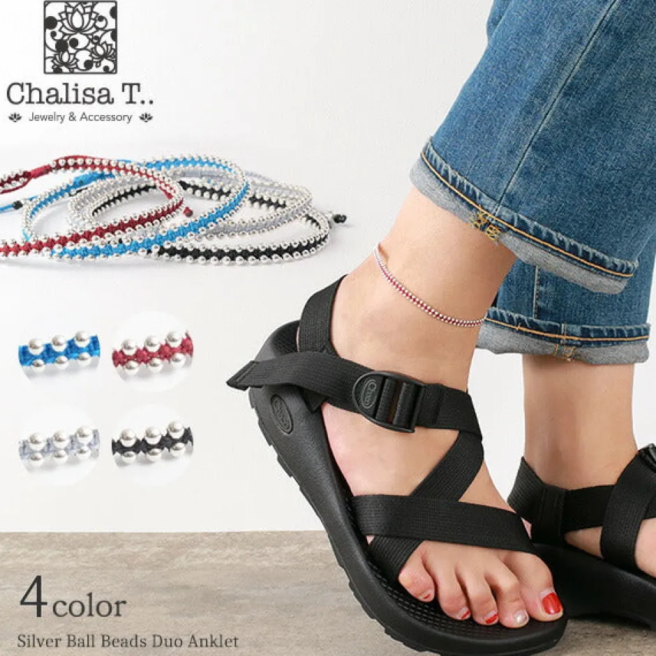 Anklets^CHALISA T.. / Silver Ball Bead Duo Anklet