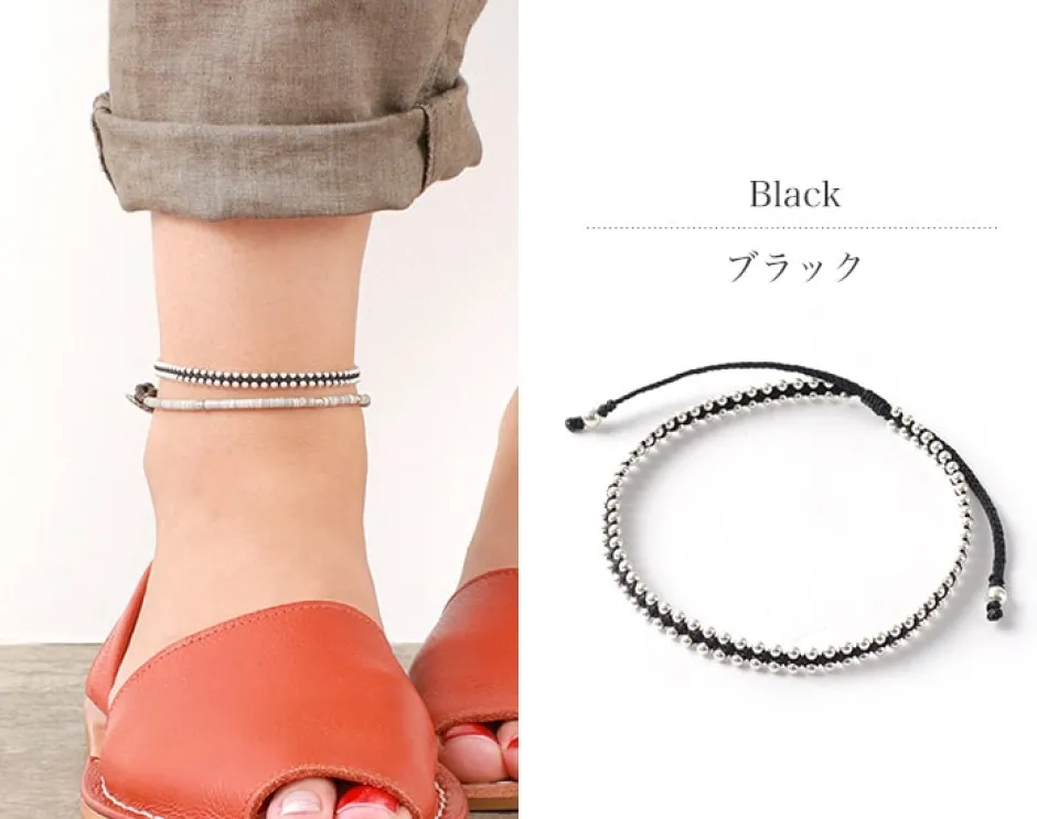 Anklets^CHALISA T.. / Silver Ball Bead Duo Anklet