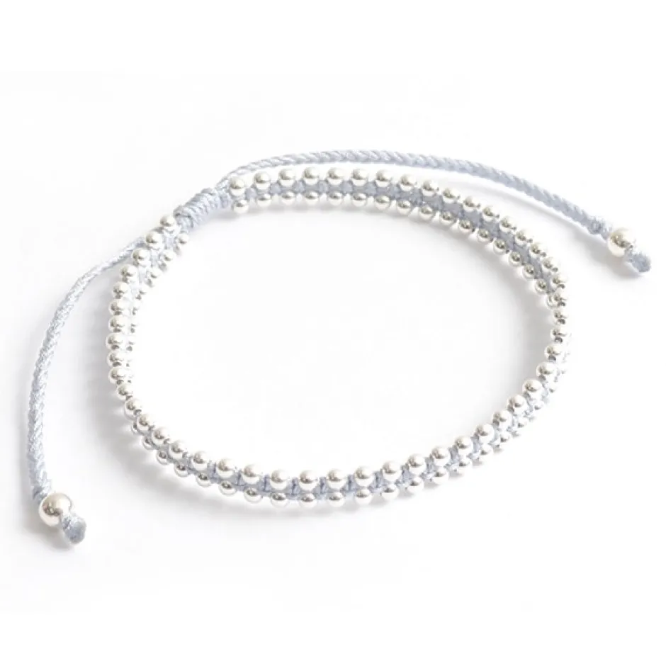 Anklets^CHALISA T.. / Silver Ball Beads Duo Bracelet
