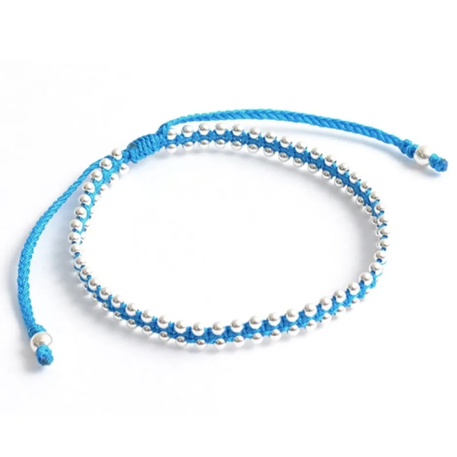 Anklets^CHALISA T.. / Silver Ball Beads Duo Bracelet