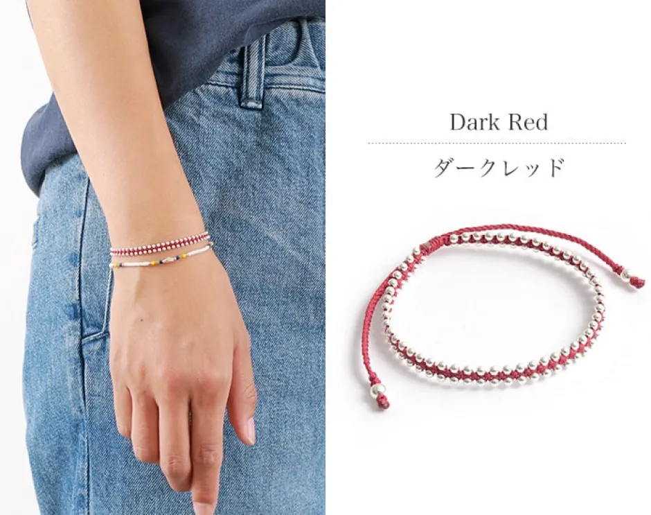 Anklets^CHALISA T.. / Silver Ball Beads Duo Bracelet