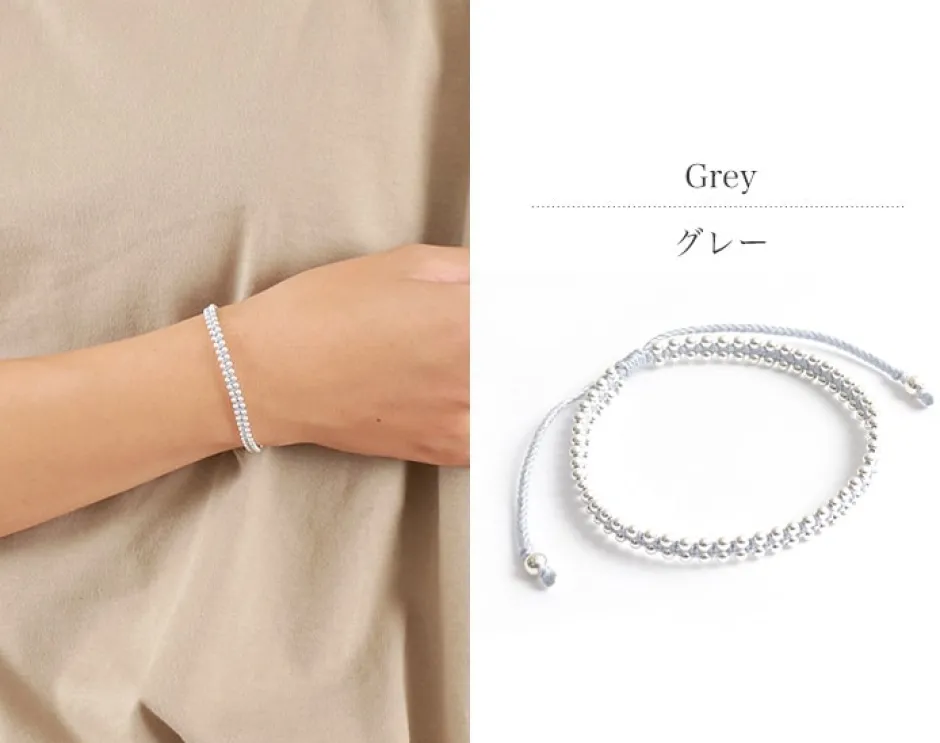 Anklets^CHALISA T.. / Silver Ball Beads Duo Bracelet