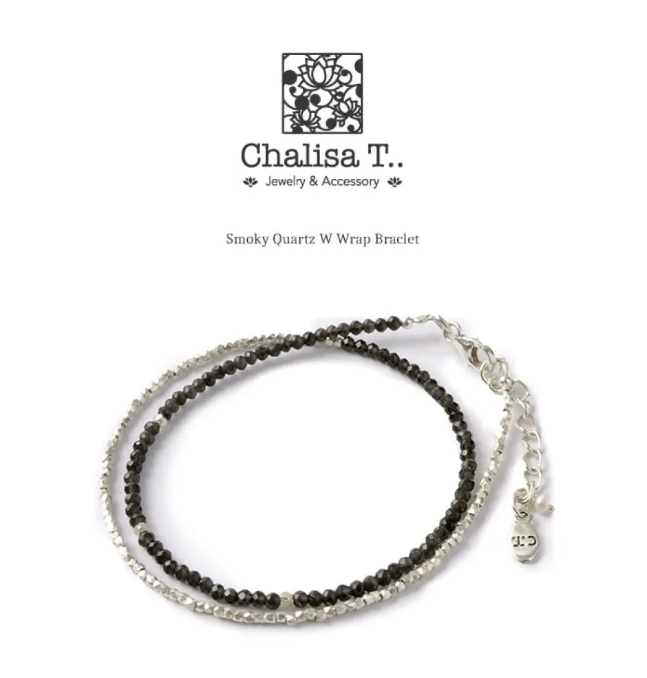 Anklets^CHALISA T.. / Smoky Quartz W-Wrap Bracelet darkgray